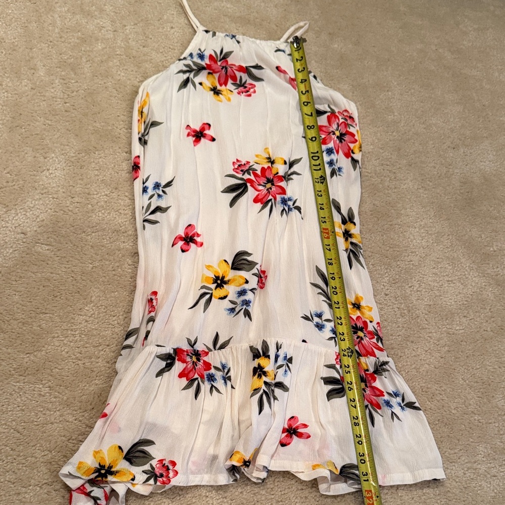 Old Navy Floral Kids Dress - White with Red, Yellow, and Blue